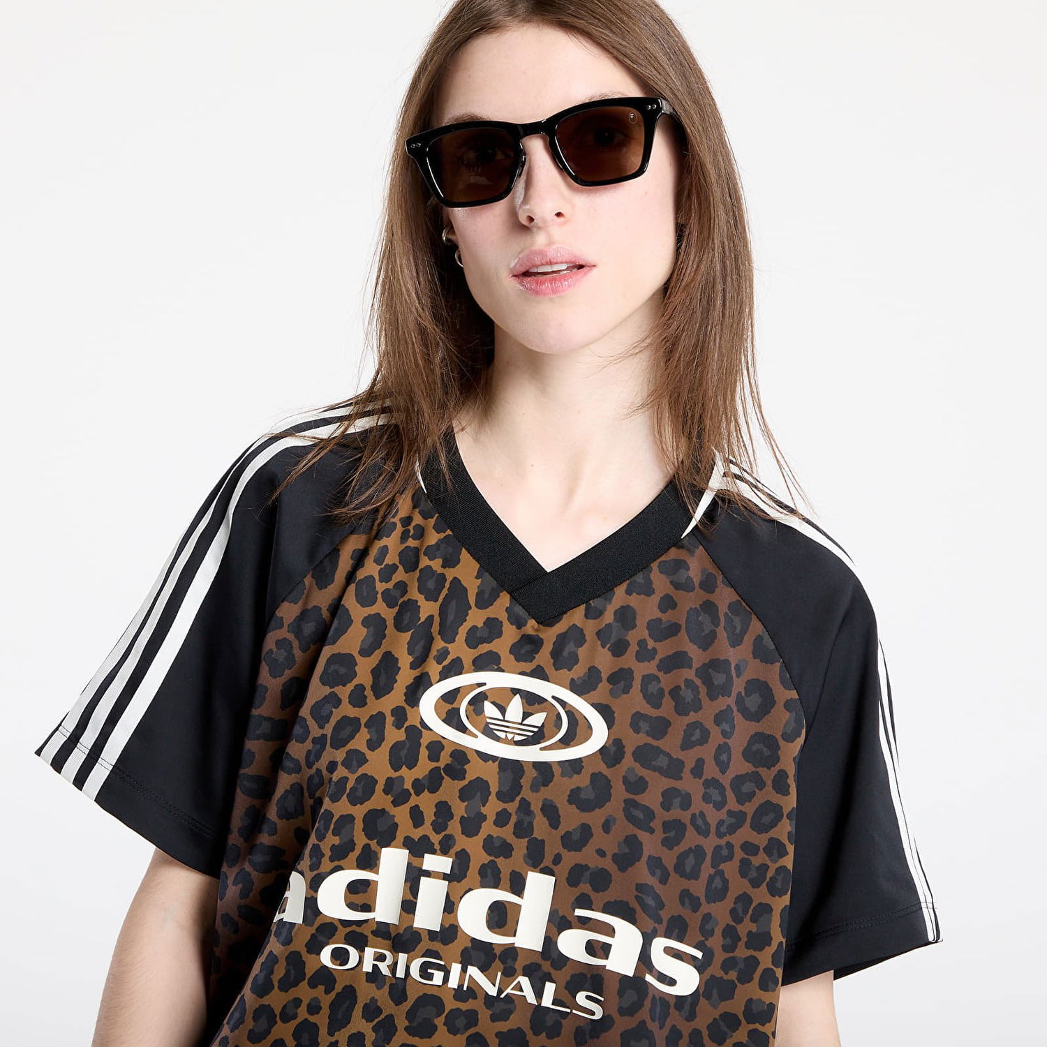 Dres adidas Originals Originals Leopard-Print Satin Jersey Hnedá | KA2671, 1
