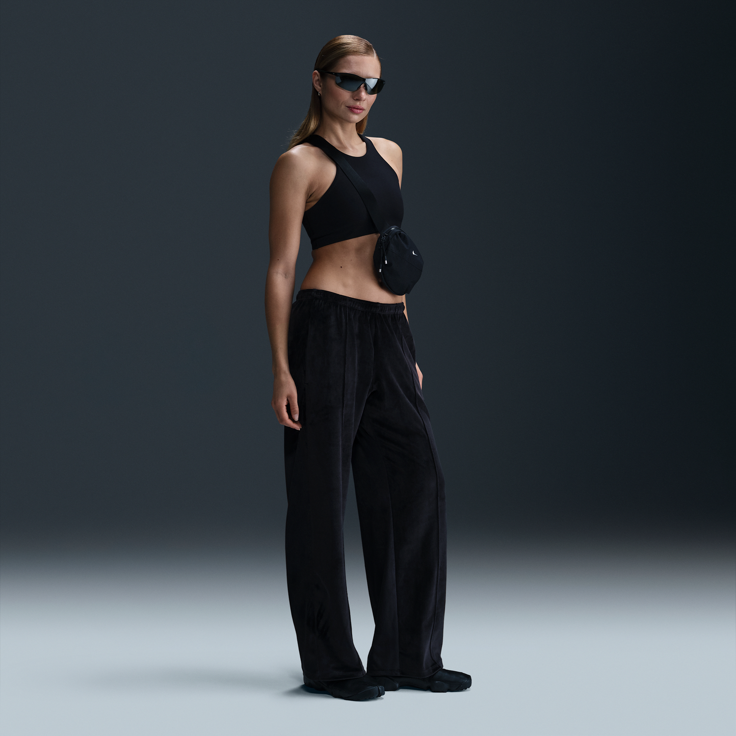 Tepláky Nike Sportswear Chill Knit Mid-Rise Velour Pants Čierna | HJ0922-010, 1