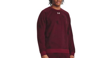 Mikina Under Armour Rival Fleece Printed Crew Sweat Vínová | 1379756-600, 1