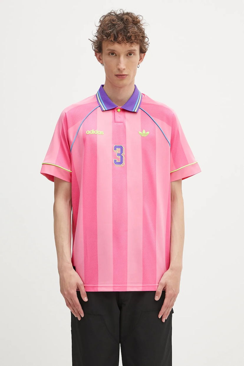 Polo tričko adidas Originals adidas Originals Jacquard Jersey Polo Shirt Ružová | KD2255