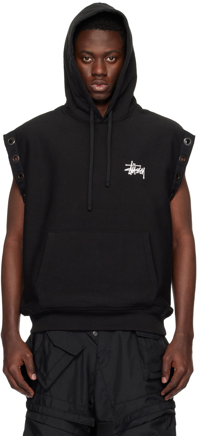 Mikina Junya Watanabe Junya Watanabe x Stüssy Sleeveless Hoodie Čierna | WM-T909-100, 0