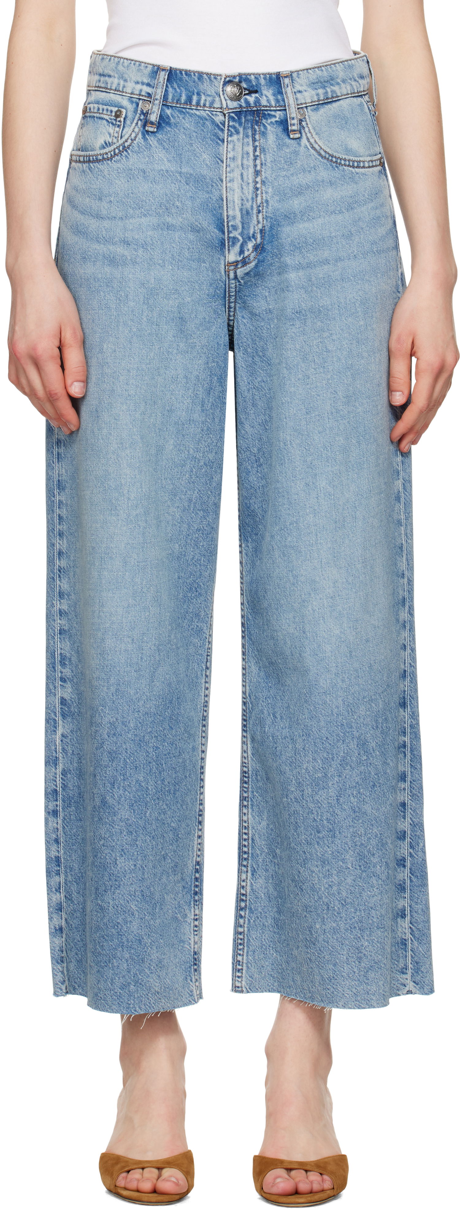 Džínsy rag & bone Rag & Bone Featherweight Andi Ankle-Length Jeans Modrá | WDD25S2914FWBC, 0