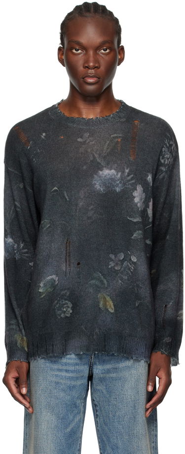 Sveter R13 R13 Distressed Floral Boyfriend Sweater Šedá | R13MY199-Y157A, 0