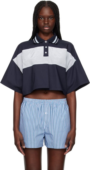 Crop Top We11done We11done Color Block Cropped Polo Navy | WD-BL1-25-132-W-NV, 0