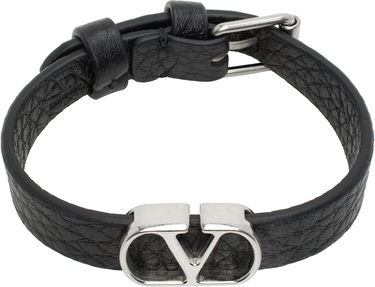 Náramok Valentino Valentino Garavani VLogo Signature Grainy Calfskin Bracelet Čierna | 6Y2J0S49GMY, 0