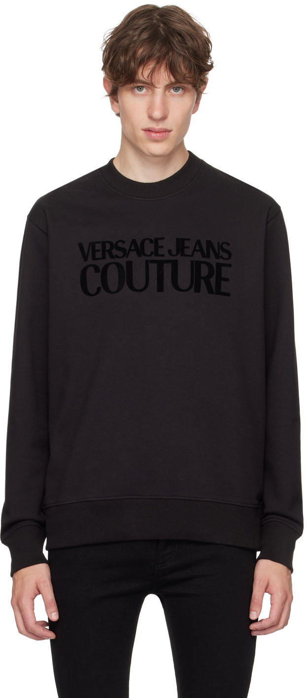 Mikina Versace Jeans Couture Flocked Sweatshirt Čierna | E75GAIT03_ECF06T, 0