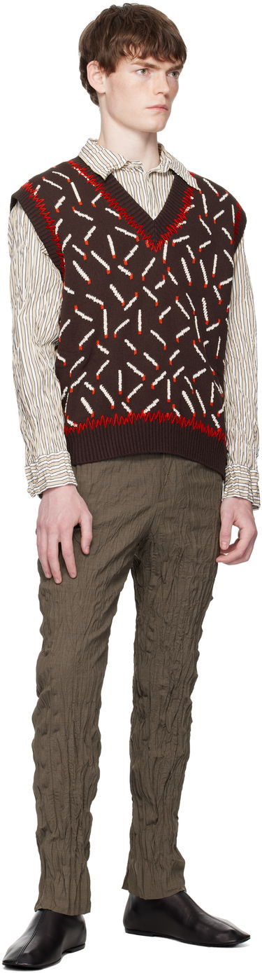 Vesta Bottega Veneta Bottega Veneta Cotton Jacquard Matches Vest Hnedá | 823017V5ET02049, 3