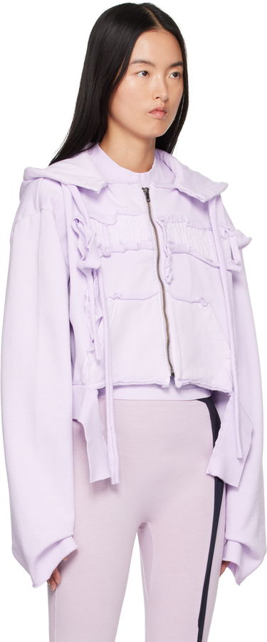Mikina Ottolinger Ottolinger Distressed Cropped Hoodie Fialová | 2215020214, 1