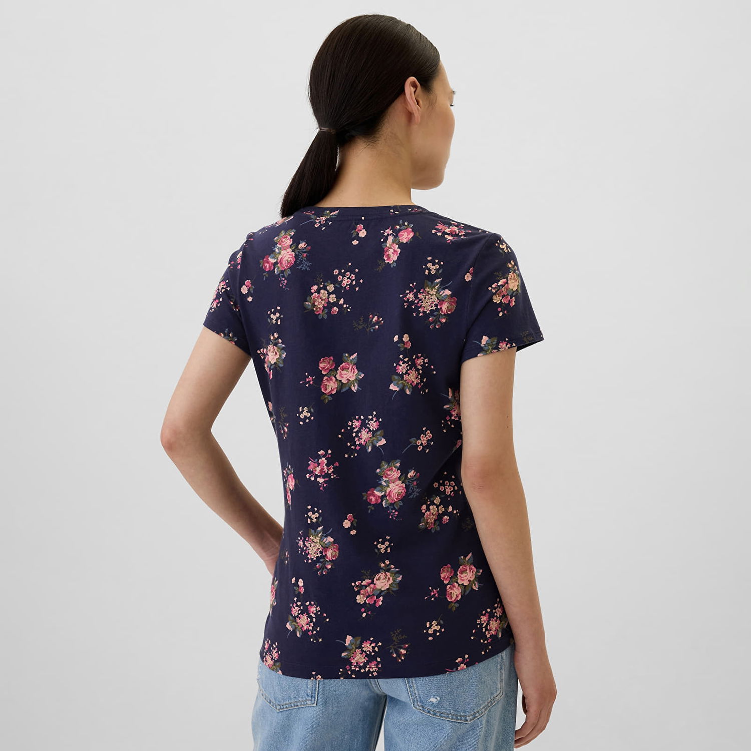 Tričko GAP T-shirt Logo Shortleeve Tee Navy Floral M Čierna | 417797-09, 1