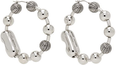 Náušnice Marc Jacobs Marc Jacobs Monogram Ball Chain Hoop Earrings Metalická | 2S4JER001J02, 1