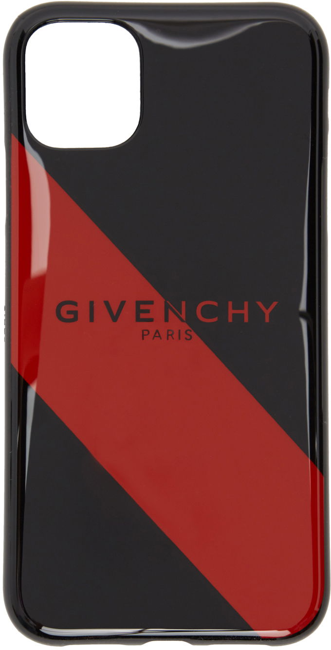 Kľúčenka Givenchy Striped Logo iPhone 11 Case Čierna | BK604QK119