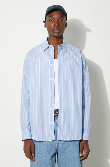 Košeľa Samsoe Samsoe Relaxed Shirt With Classic Collar Modrá | M24200063, 0