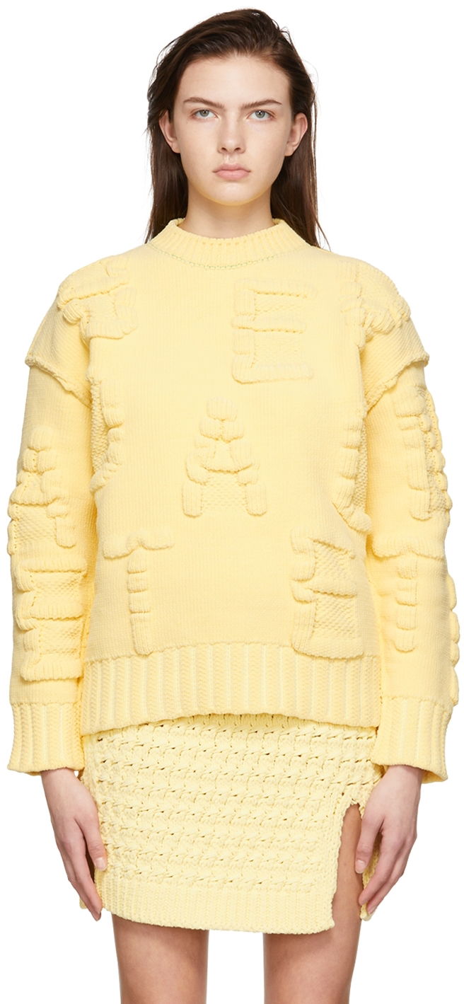 Sveter Bottega Veneta Alphabet Chenille Sweater Žltá | 689711 V1OX0, 0