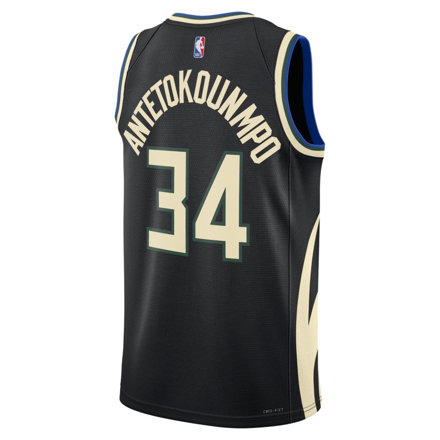 Dres Jordan Dri-FIT NBA Milwaukee Bucks Statement Edition 2022 Swingman Jersey Čierna | DO9533-010, 1