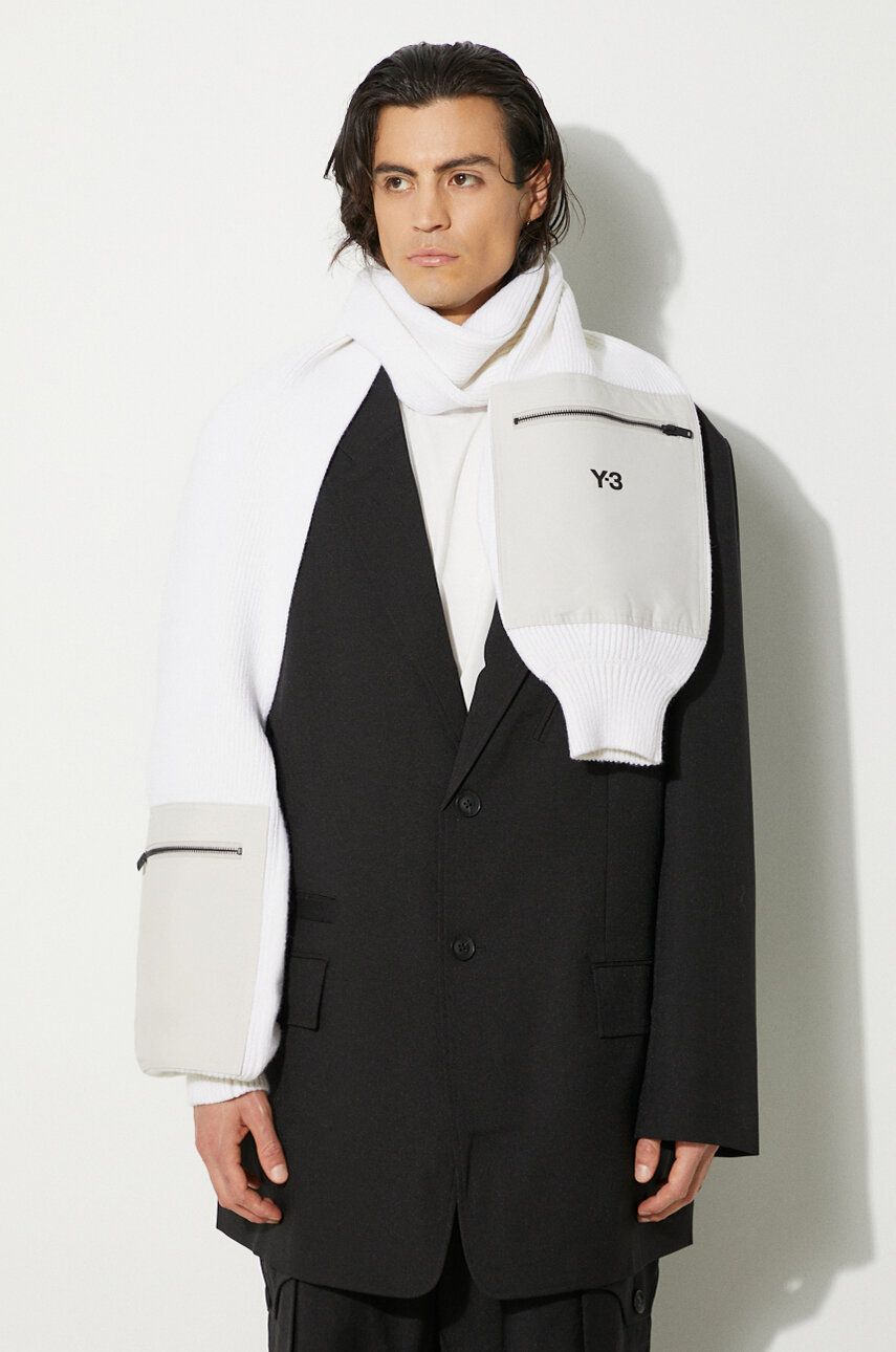 Šál Y-3 Scarf With Pocket Biela | JI6797, 1