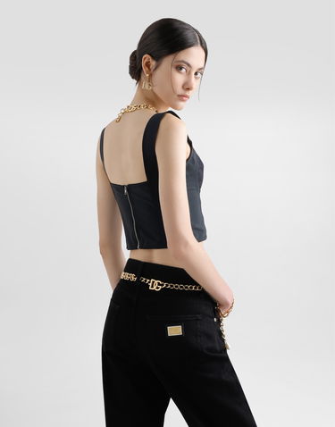 Podprsenka Dolce & Gabbana Dolce & Gabbana Jacquard and Lace Shaper Corset Bustier Top Čierna | F7T19TGDCLQN0000, 3