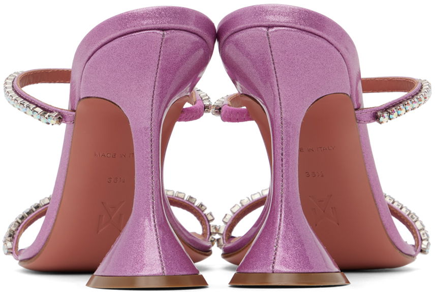 Starostlivosť o obuv Amina Muaddi Amina Muaddi Gilda Crystal-Embellished Heeled Sandals Fialová | GILDA SLIPPER CL GLITTER, 1