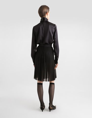 Košeľa Dolce & Gabbana Dolce & Gabbana Satin Top with Lace Panel Čierna | F7AK0TFU1AUN0000, 2