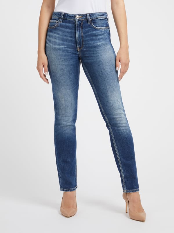 Džínsy GUESS Straight Denim Navy | W3YA16D4WBD, 0