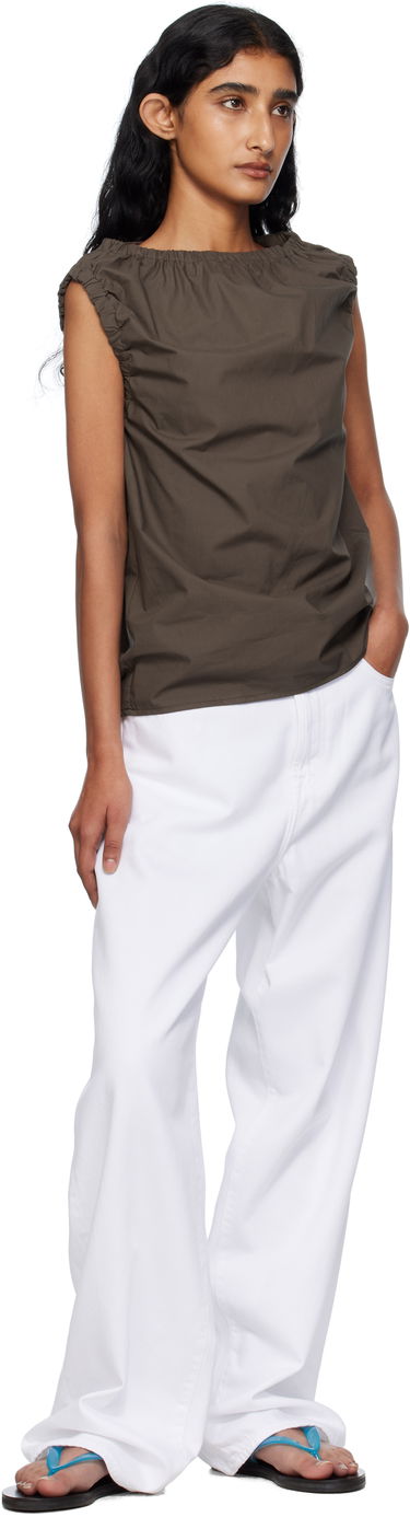Tielko Baserange Baserange Mia Gathered Blouse Hnedá | TSMI-PO-AU25, 3