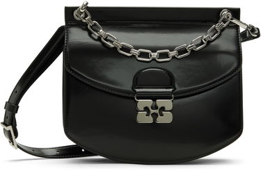 Taška cez rameno GANNI Chain Apo-G Glossy Shoulder Bag Čierna | A6910, 0