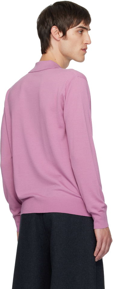 Polo tričko Dries Van Noten Dries Van Noten Long Sleeve Merino Wool Polo Ružová | 252-021201-2700, 2