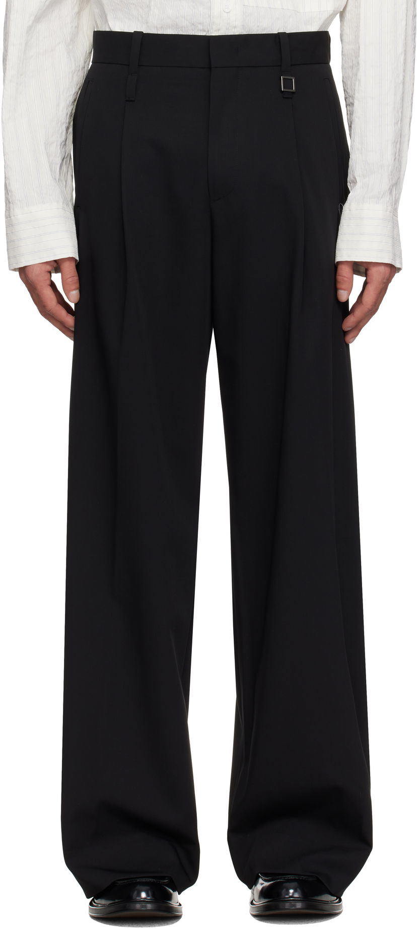 Nohavice WOOYOUNGMI WOOYOUNGMI Wool Wide Leg Trousers Čierna | W251PT03