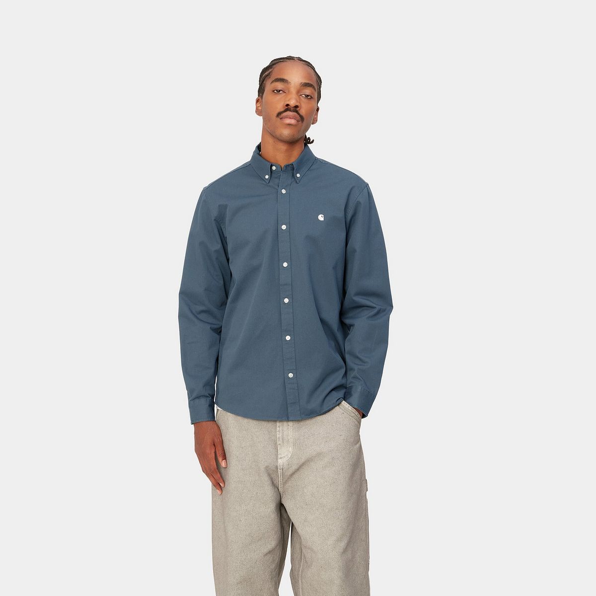 Košeľa Carhartt WIP L/S Madison Shirt "Ore / Wax" Navy | I023339_1RE_XX, 0