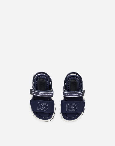 Tenisky a topánky Dolce & Gabbana Technical Fabric Sandals With DG Logo For First Steps Navy | DL0068AY2338D600, 3