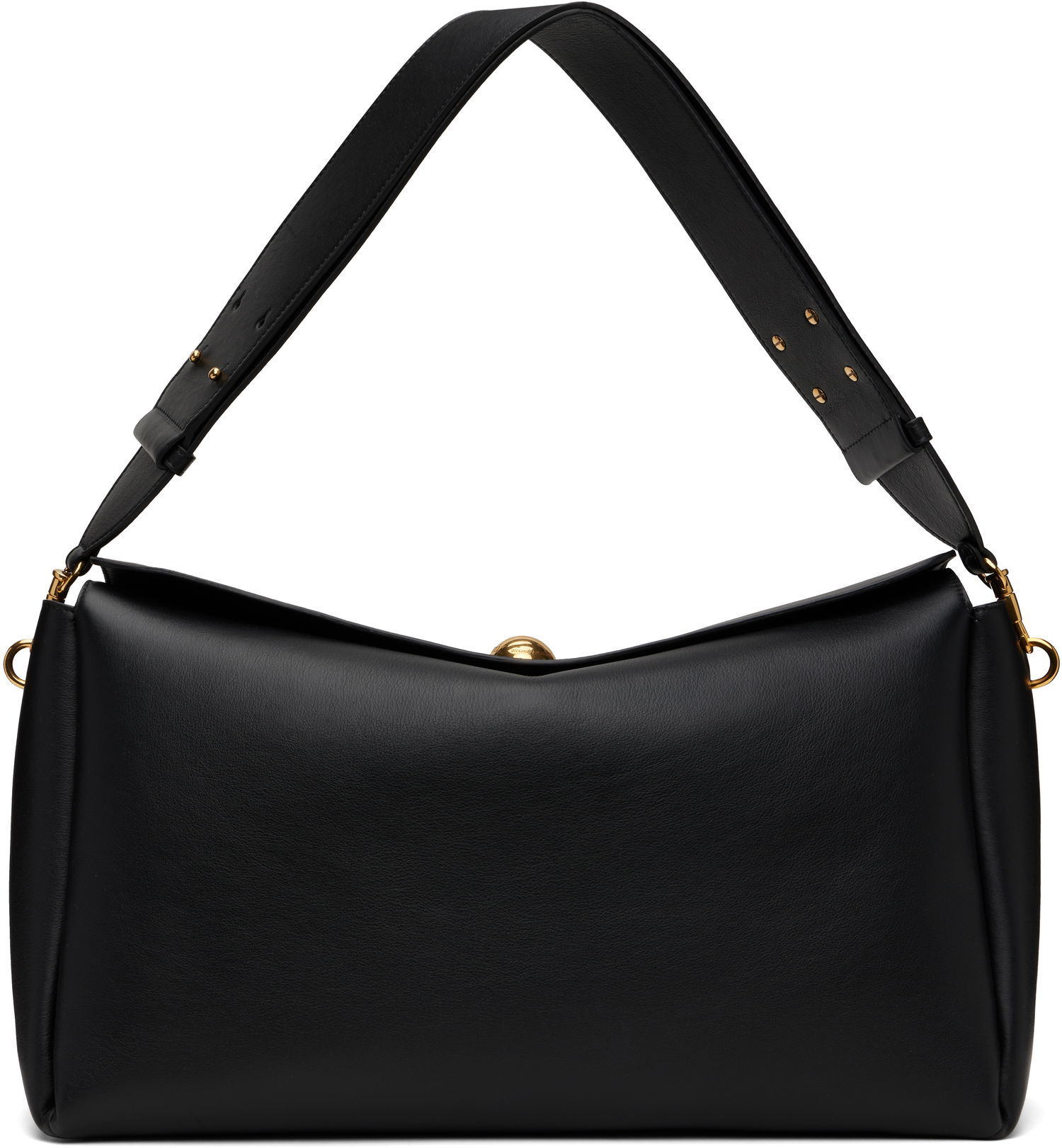 Taška cez rameno AMI AMI Paris Large Carrousel Leather Shoulder Bag Čierna | ULL028.AL0103, 0