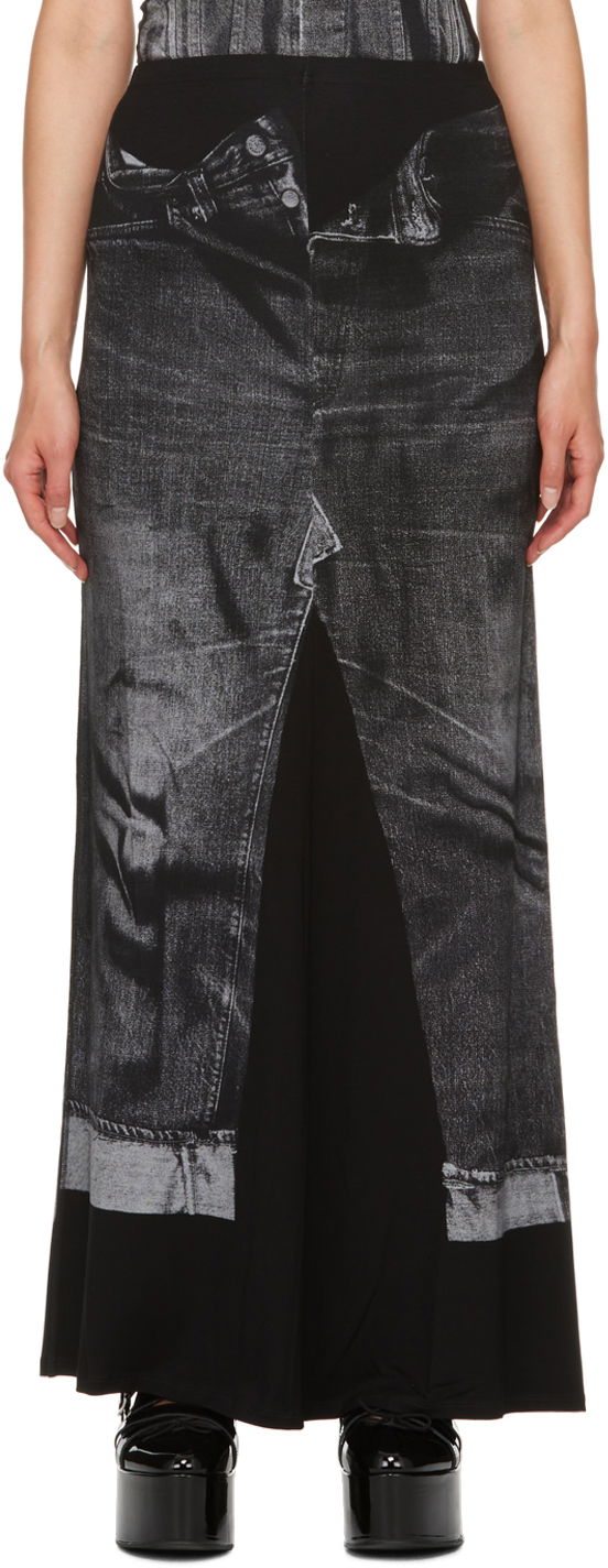 Sukňa Jean Paul Gaultier Jean Paul Gaultier Trompe l'œil Print Maxi Skirt Čierna | 23/15-F-JU055-J530-0002, 0