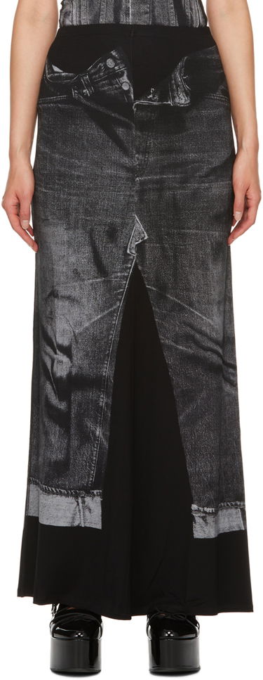 Sukňa Jean Paul Gaultier Jean Paul Gaultier Trompe l'œil Print Maxi Skirt Čierna | 23/15-F-JU055-J530-0002, 0