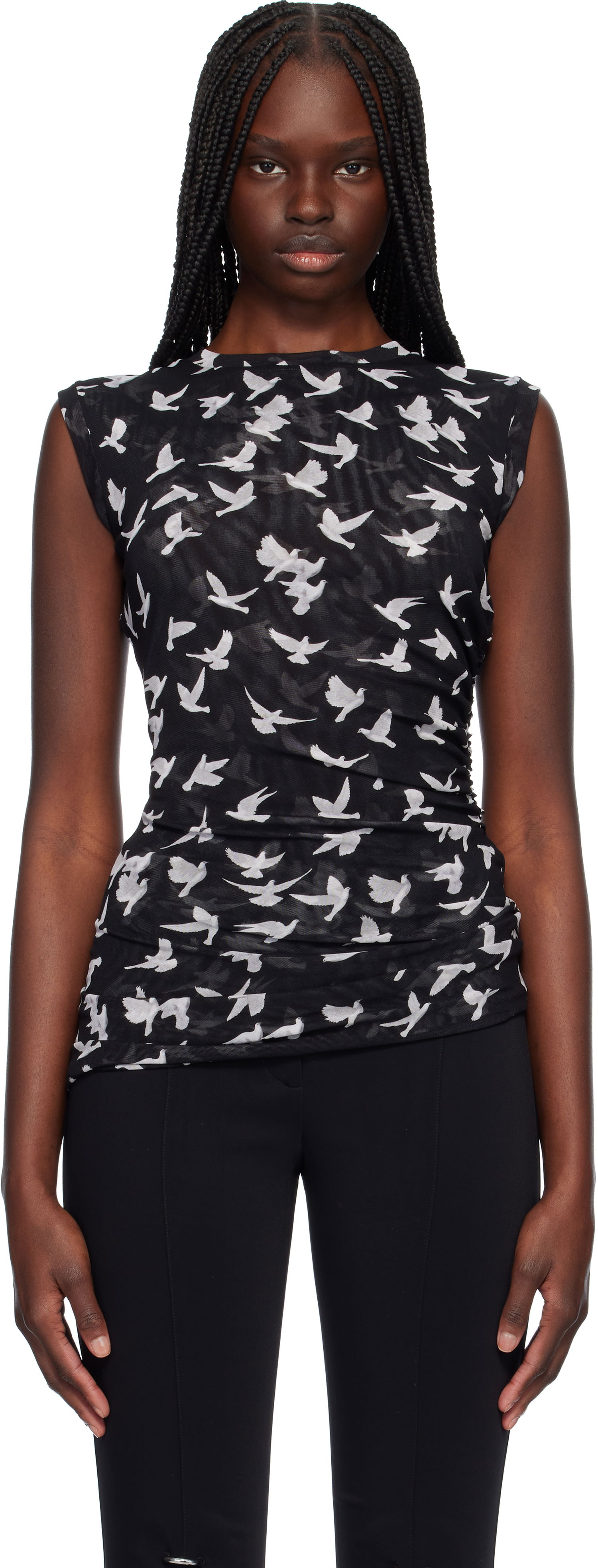 Tielko Stella McCartney Stella McCartney Mesh Flying Bird Top Čierna | 6J03113SPZ89, 0