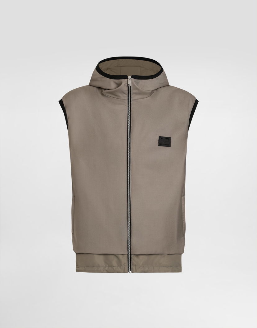 Vesta Dolce & Gabbana Dolce & Gabbana Wool Canvas Hooded Vest Šedá | G9BSRTFURK8M3725