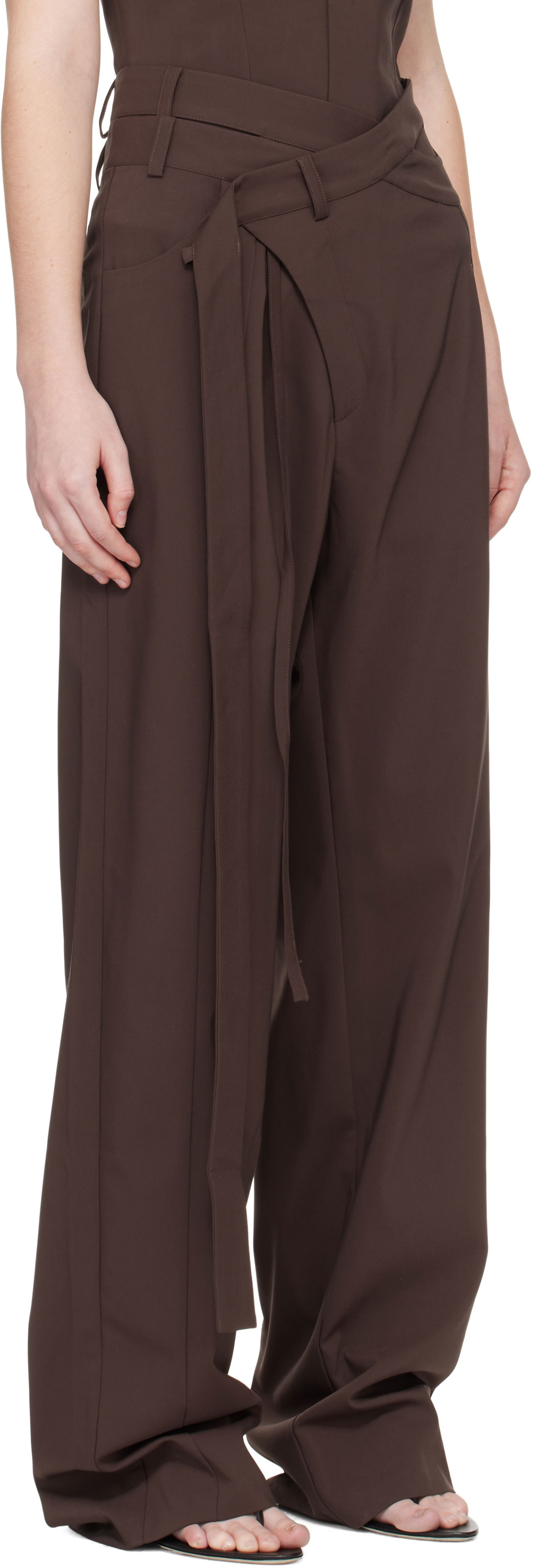 Nohavice Ottolinger Ottolinger Signature Wrap Suit Pants Hnedá | 123-201523-03, 1