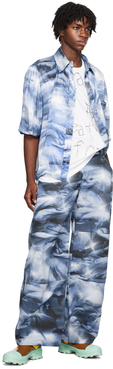 Košeľa Collina Strada Collina Strada Dolphin Print Sunny Shirt Modrá | XX3940, 3