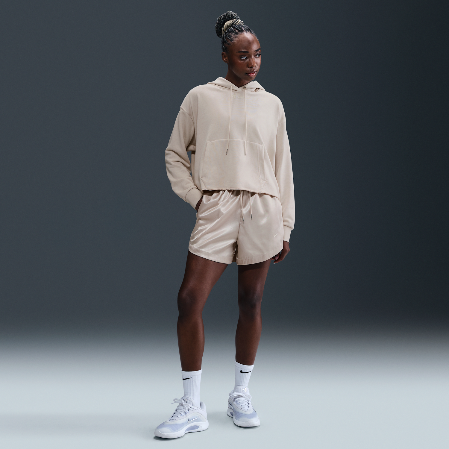 Mikina Nike A'ja Wilson Cropped Basketball Hoodie Béžová | HM7707-008, 1