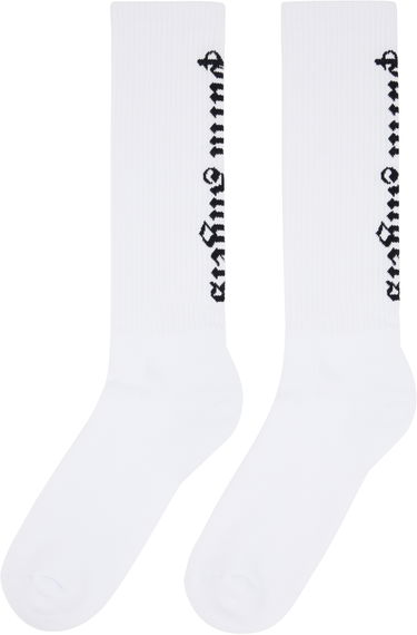 Ponožky Palm Angels Palm Angels Gothic Logo Socks Biela | PMRA009F24FAB0010110, 1