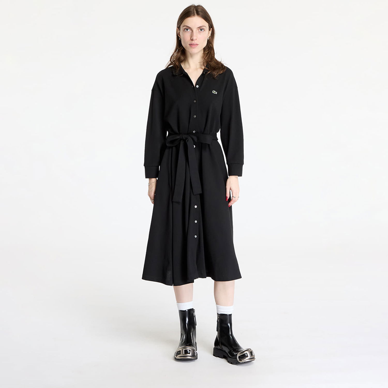 Šaty Lacoste Relaxed Fit Pique Polo Dress Čierna | EF0850 031, 0