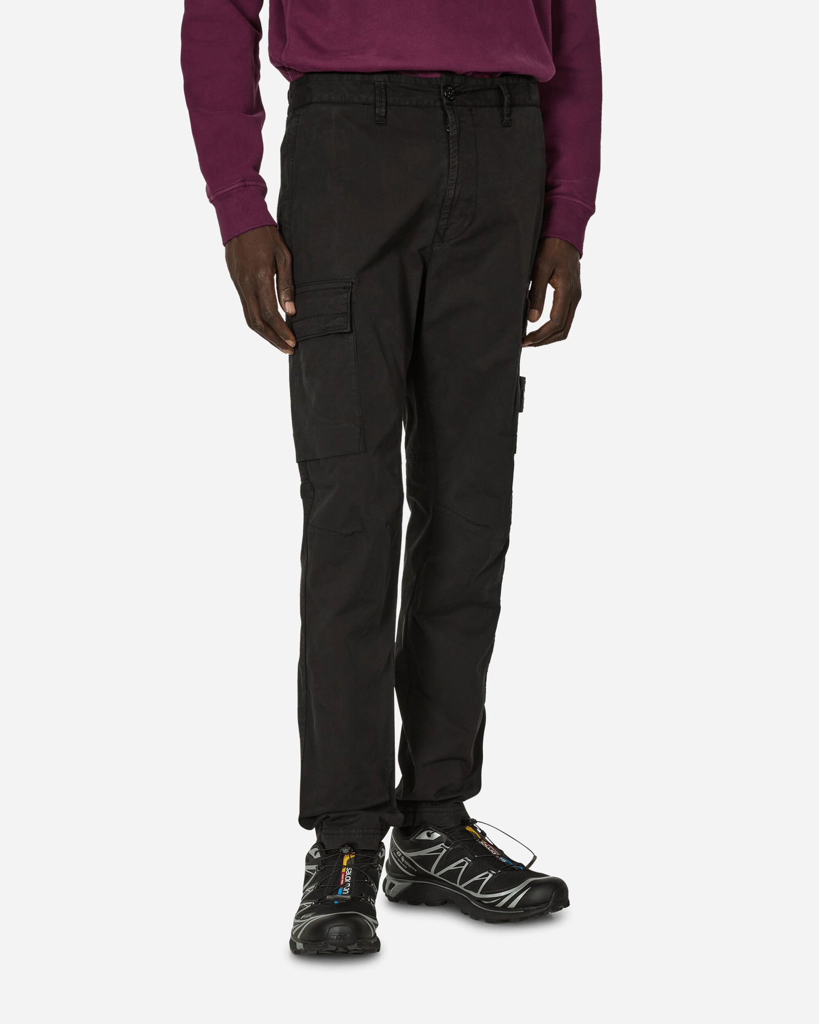 Regular Tapered Cargo Trousers Black