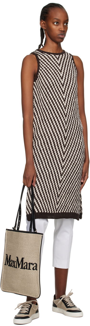 Sveter Max Mara Max Mara Chevron Knit Midi Dress Hnedá | 2313611432600 MM12158, 3
