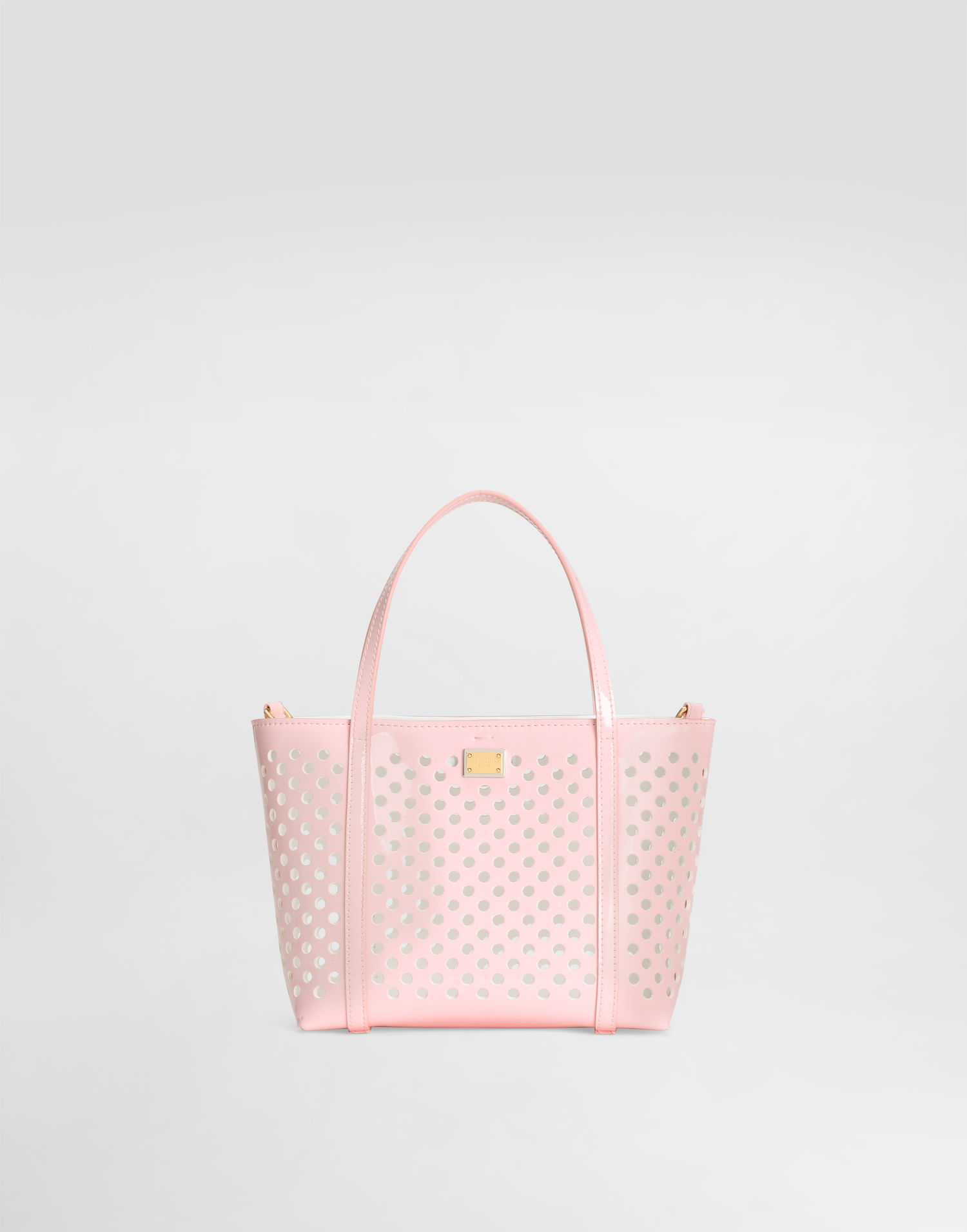 Taška cez rameno Dolce & Gabbana Dolce & Gabbana Perforated Patent Leather Shoulder Bag Ružová | EB0263AU2148B405, 0