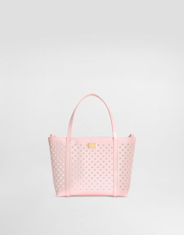 Taška cez rameno Dolce & Gabbana Dolce & Gabbana Perforated Patent Leather Shoulder Bag Ružová | EB0263AU2148B405, 0