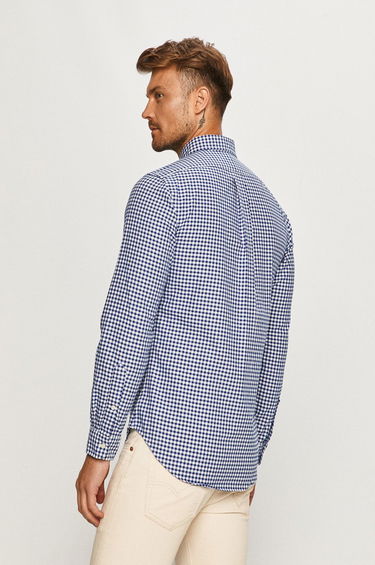Košeľa Polo by Ralph Lauren Custom-Fit Oxford Checked Shirt Modrá | 710549084010, 3