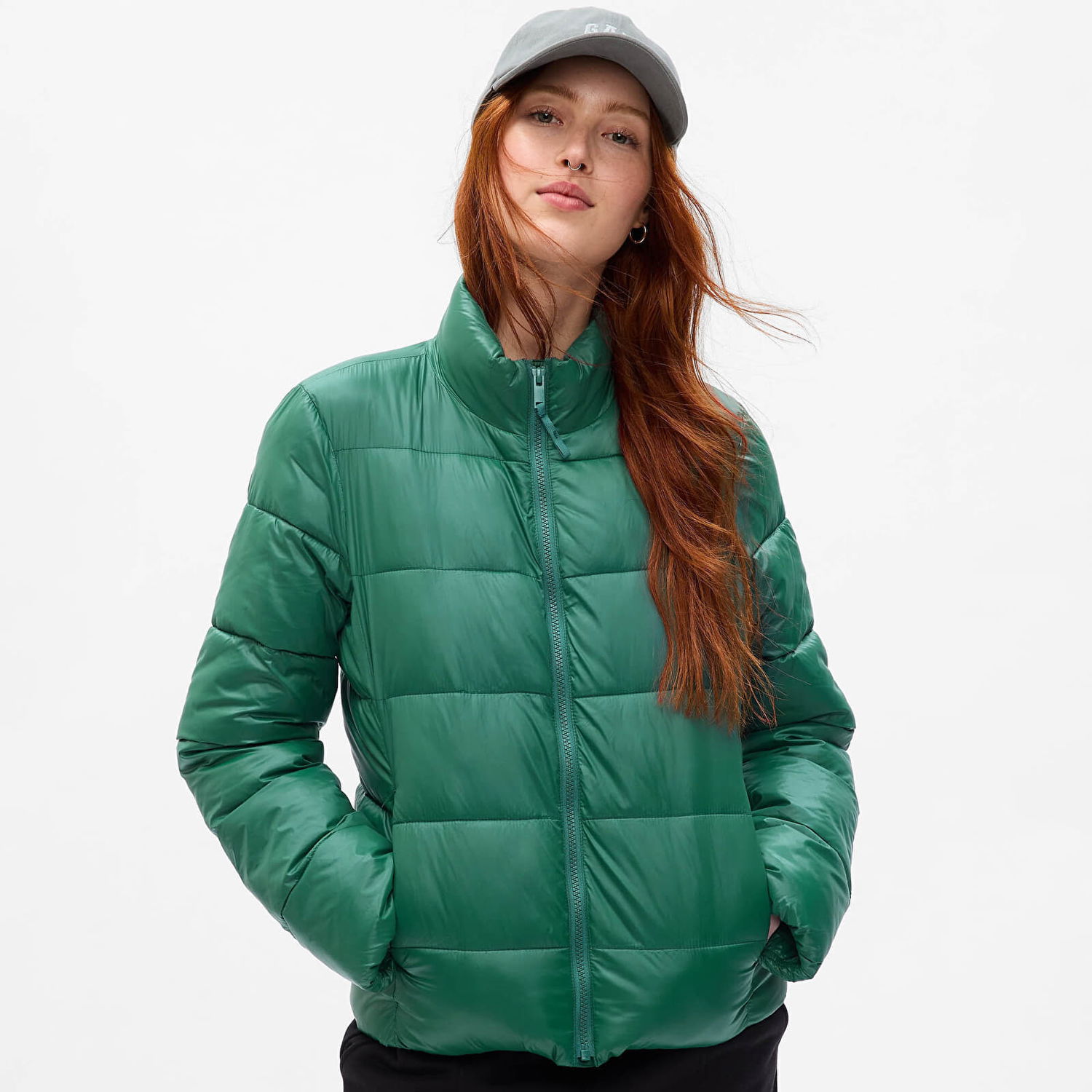 Prešívaná bunda GAP Jacket Logo Puffer Jacket June Bug XXS Zelené | 724309-04, 0