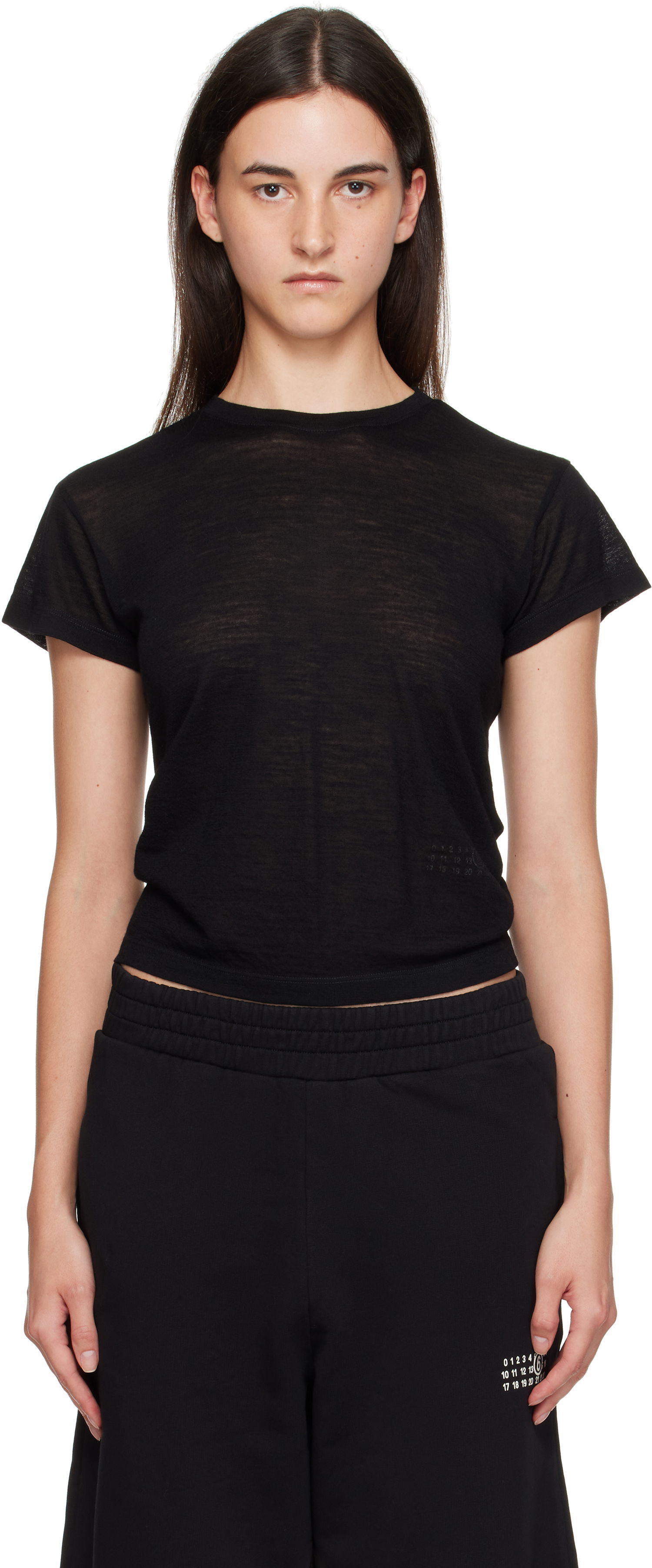 Tričko Maison Margiela MM6 Maison Margiela Sheer Wool T-Shirt Čierna | S52GC0354 M20123, 0