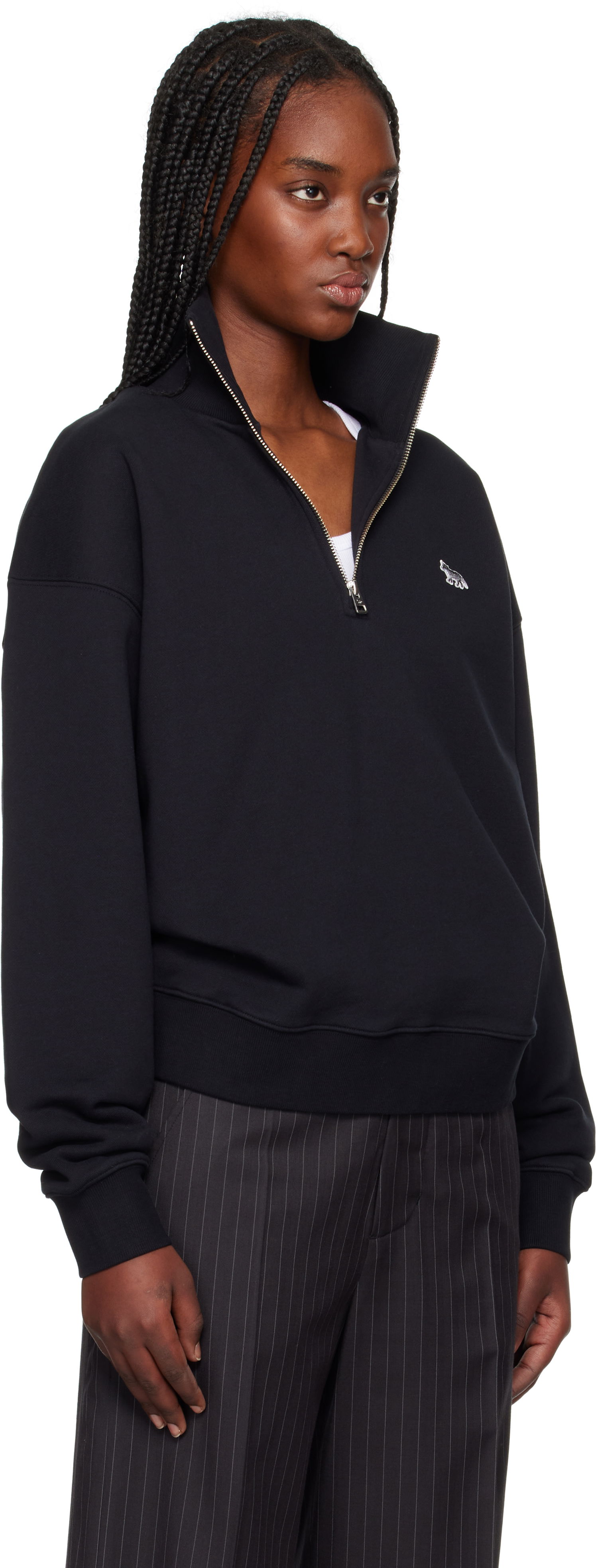 Mikina MAISON KITSUNÉ Half-Zip Sweatshirt Biela | MW00304KM0325, 1