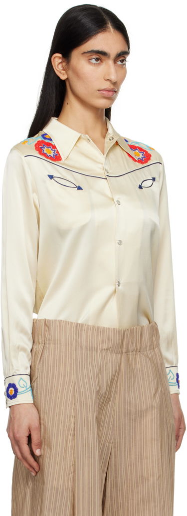 Košeľa Bode Bode Garden Party Embroidered Western Shirt Béžová | WRS25SH035, 1