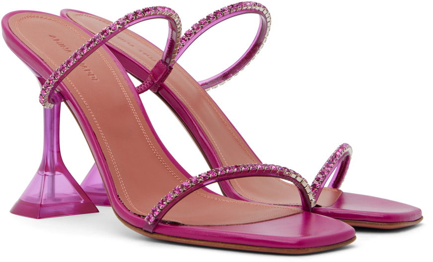 Amina Muaddi Gilda Glass Heeled Sandals