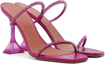 Doplnky Amina Muaddi Amina Muaddi Gilda Glass Heeled Sandals Ružová | GILDA GLASS SLIPPER PVC, 3